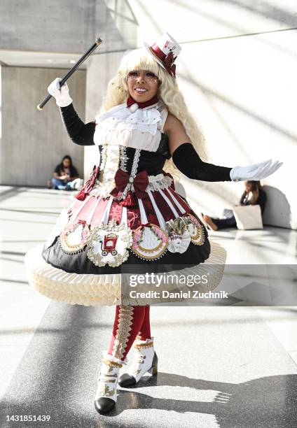 Cosplayer poses during day 3 of New York Comic Con on October 08, 2022 in New York City.