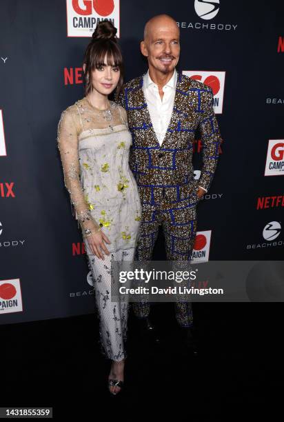 Lily Collins and GO Campaign Founder and CEO, Scott Fifer, attend the GO Campaign 15th Annual GO Gala hosted by Lily Collins at City Market Social...