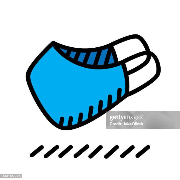 face mask doodle 6 - covering cough stock illustrations