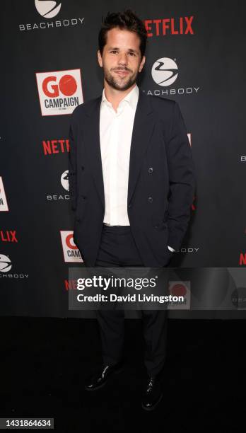 Max Carver attends the GO Campaign 15th Annual GO Gala hosted by Lily Collins at City Market Social House on October 08, 2022 in Los Angeles,...