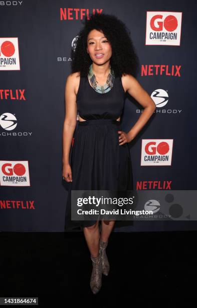 Judith Hill attends the GO Campaign 15th Annual GO Gala hosted by Lily Collins at City Market Social House on October 08, 2022 in Los Angeles,...