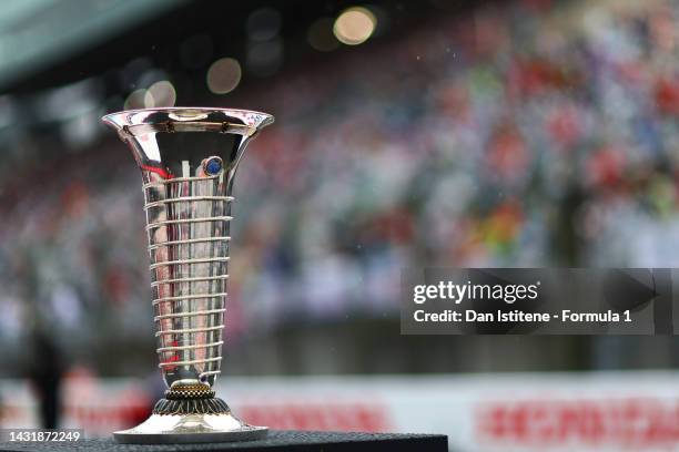 Detail view of the Formula 1 World Drivers Championship trophy on the grid during the F1 Grand Prix of Japan at Suzuka International Racing Course on...