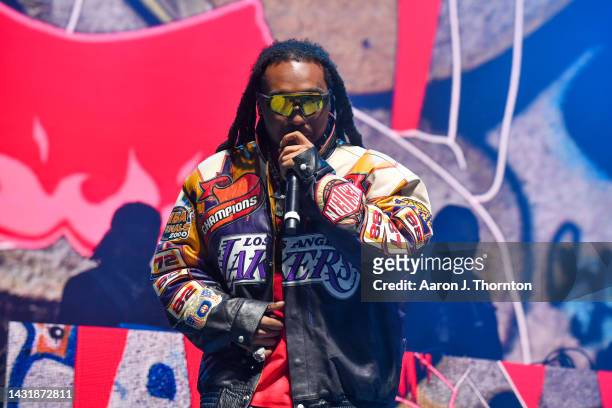Takeoff of Migos performs onstage during the 2022 ONE MusicFest at Central Park on October 08, 2022 in Atlanta, Georgia.