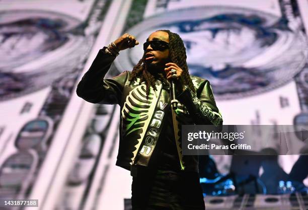 Quavo performs onstage during Day 1 of the 2022 ONE MusicFest at Central Park on October 08, 2022 in Atlanta, Georgia.