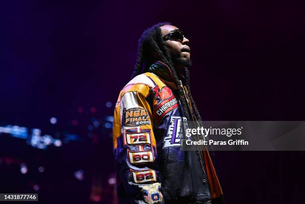 Takeoff performs onstage during Day 1 of the 2022 ONE MusicFest at Central Park on October 08, 2022 in Atlanta, Georgia.