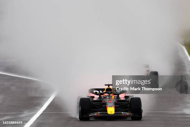 Max Verstappen of the Netherlands driving the Oracle Red Bull Racing RB18 on track during the F1 Grand Prix of Japan at Suzuka International Racing...