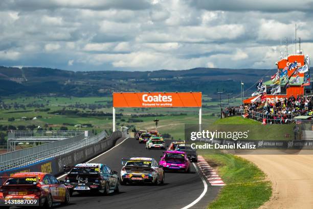 Drivers compete during the Bathurst 1000, which is race 30 of 2022 Supercars Championship Season at Mount Panorama on October 09, 2022 in Bathurst,...