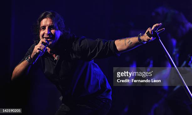 Creed's lead singer Scott Stapp performs onstage at the Beacon Theatre on April 20, 2012 in New York City.