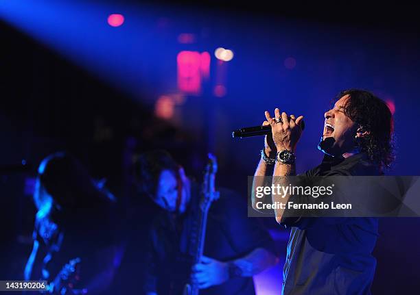 Creed's lead singer Scott Stapp performs onstage at the Beacon Theatre on April 20, 2012 in New York City.