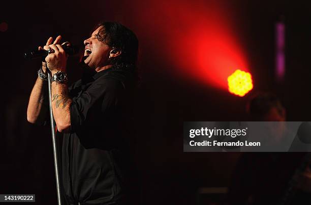 Creed's lead singer Scott Stapp performs onstage at the Beacon Theatre on April 20, 2012 in New York City.