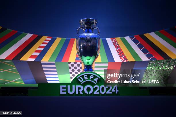 General view ahead of the UEFA EURO 2024 qualifying round draw at Messe Frankfurt on October 09, 2022 in Frankfurt am Main, Germany.