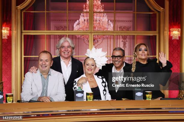 Fabio Canino, Ivan Zazzaroni, Carolyn Smith, Guillermo Mariotto and Selvaggia Lucarelli attend the "Ballando Con Le Stelle" Tv Show at Auditorium RAI...