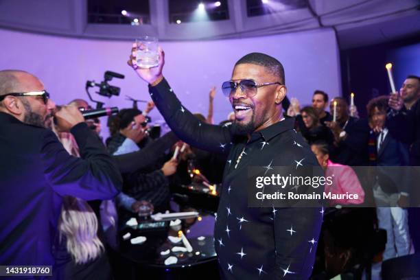 Jamie Foxx attends JR Ridinger Celebration Of Life at Faena Forum on October 08, 2022 in Miami Beach, Florida.