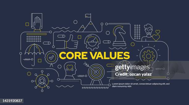 core values life concept. the design can be edited and the color can be changed. web design, mobile, poster, book, magazine etc. simple and stylish design that can be used in many areas. - dedicated internet access stock illustrations