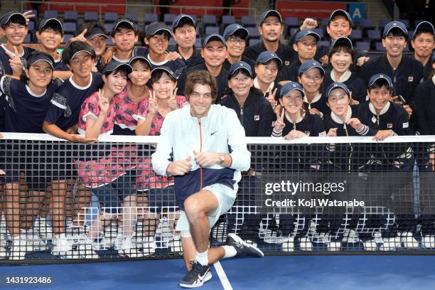 Taylor Fritz of the United States celebrates winning the singles final game on day seven of the Rakuten Japan Open at Ariake Coliseum on October 09,...