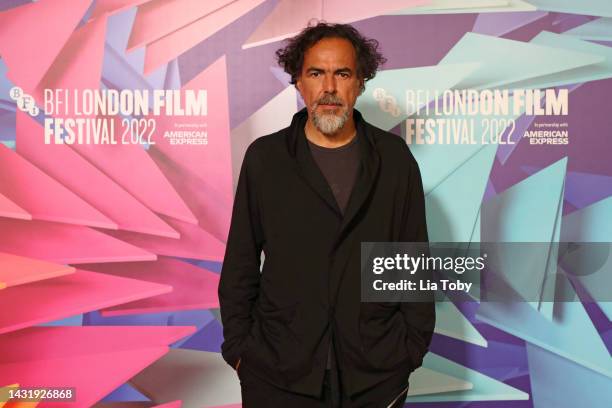 Alejandro G. Iñárritu photographed ahead of a Screen Talk at the 66th BFI London Film Festival at the BFI Southbank on October 09, 2022 in London,...