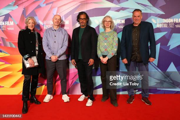 Jen Parker-Starbuck, Peter Richardson, David Olusoga, Mary Crisp, Adam Ganz poses during the 66th BFI London Film Festival at the BFI Southbank on...