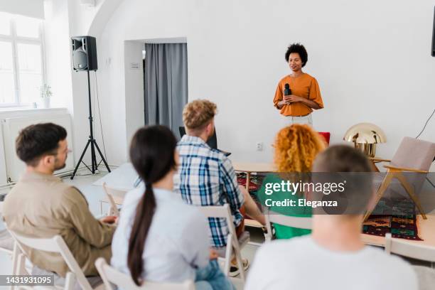 Group Of Diverse Business People On Panel Discussion High-Res Stock ...
