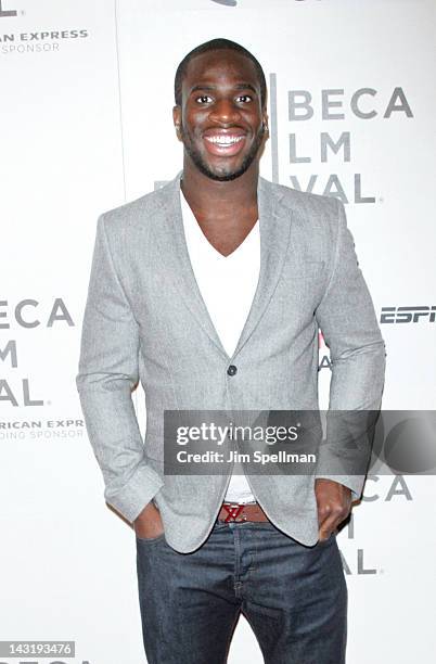 Player Prince Amukamara attends the Tribeca/ESPN Sports Film Festival Gala: Benji during the 2012 Tribeca Film Festival at BMCC Tribeca PAC on April...