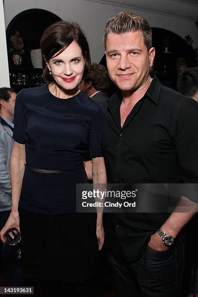 Actress Elizabeth McGovern and TV personality Tom Murro attend the Tribeca Film Festival After-Party 2012 For Cheerful Weather At ROC on April 20,...