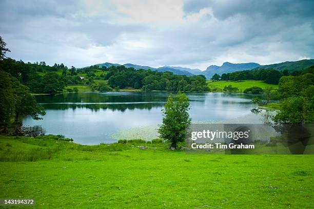 Loughrigg Tarn lake in the Lake District National Park, Cumbria, UK