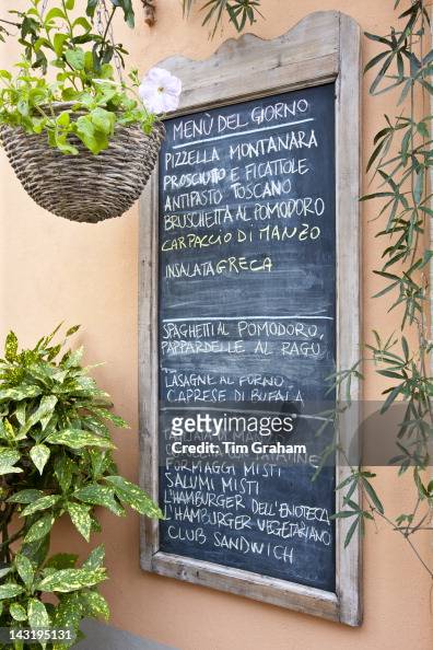 Chalkboard menu for restaurant Enoteca Baldi in Piazza Bucciarelli ...