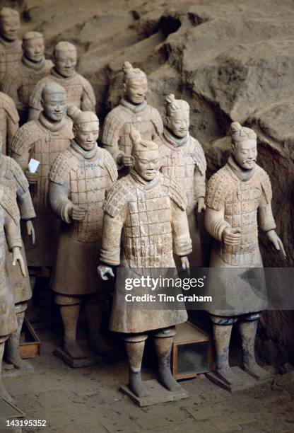 Terracotta army warriors at tomb of Emperor Qin Shi Huangdi at Lingtong in Xian, China