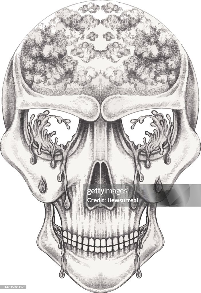 Art Surreal Crying Skull High-Res Vector Graphic - Getty Images