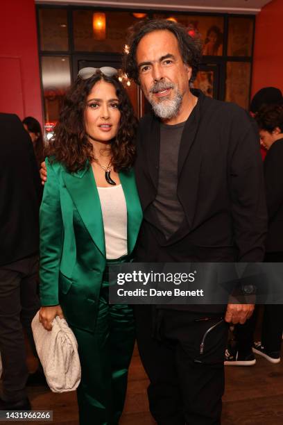 Salma Hayek and Alejandro Gonzalez Inarritu attend a special screening of "Bardo, False Chronicle of a Handful of Truths" hosted by Salma Hayek at...