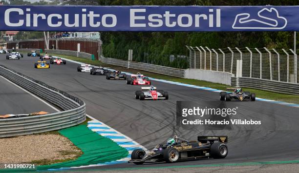Lotus leads as Formula 1 cars speed by during the Classic GP Pre-1986 F1 race on the last day of Estoril Classics in Fernanda Pires da Silva Estoril...