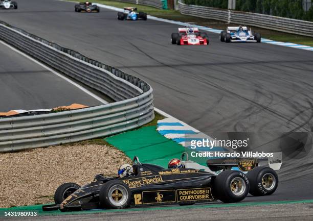 Lotus and Williams lead as Formula 1 cars speed by during the Classic GP Pre-1986 F1 race on the last day of Estoril Classics in Fernanda Pires da...