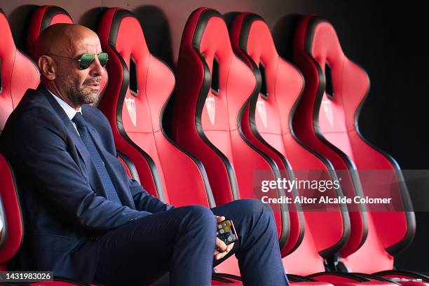 Sport director of Sevilla FC Ramon Rodriguez Verdejo “Monchi” looks on during the LaLiga Santander match between Sevilla FC and Athletic Club at...
