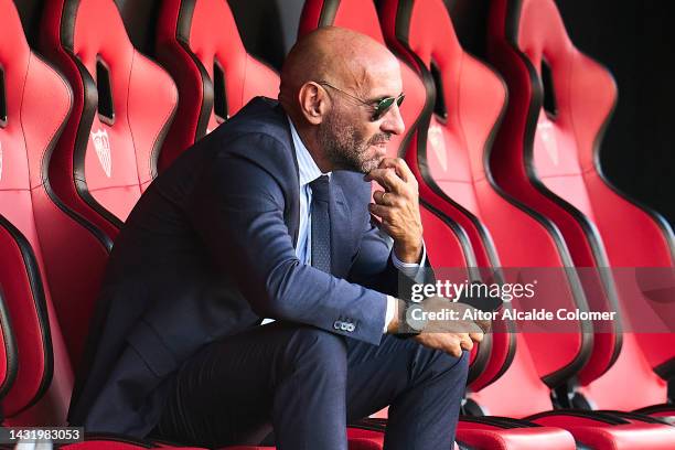 Sport director of Sevilla FC Ramon Rodriguez Verdejo “Monchi” looks on during the LaLiga Santander match between Sevilla FC and Athletic Club at...