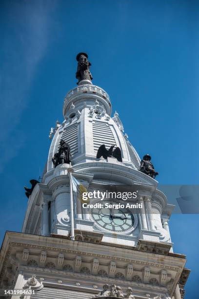 philadelphia city hall tower - philadelphia city hall stock pictures, royalty-free photos & images