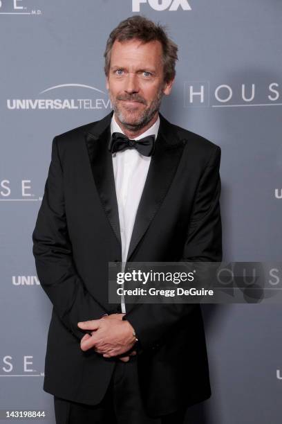 Actor Hugh Laurie arrives at Fox's "House" Series Finale Wrap Party at Cicada on April 20, 2012 in Los Angeles, California.