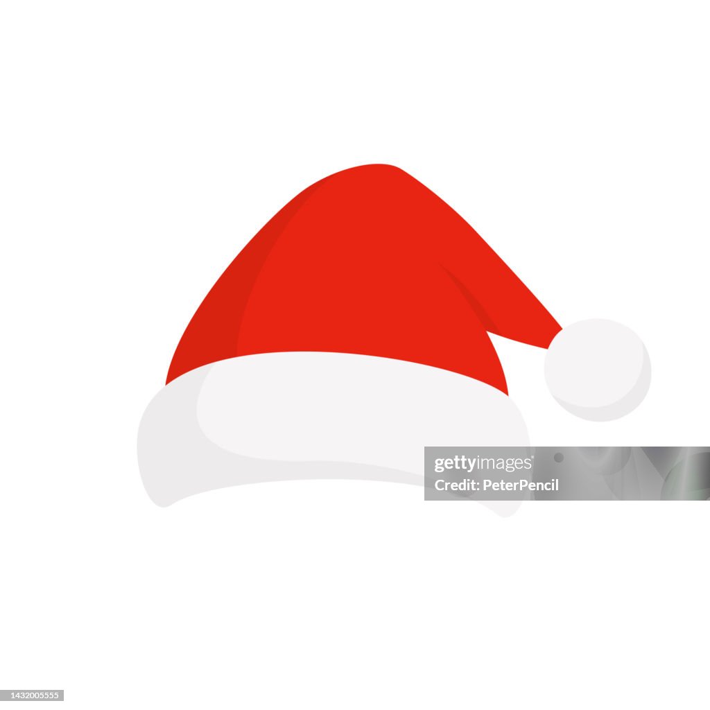Santa Claus Red Hat - Vector Isolated Stock Illustration