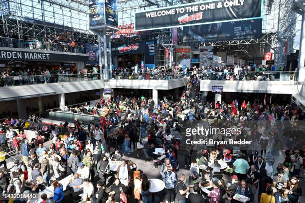 View of the crowd during New York Comic Con 2022 on October 09, 2022 in New York City.
