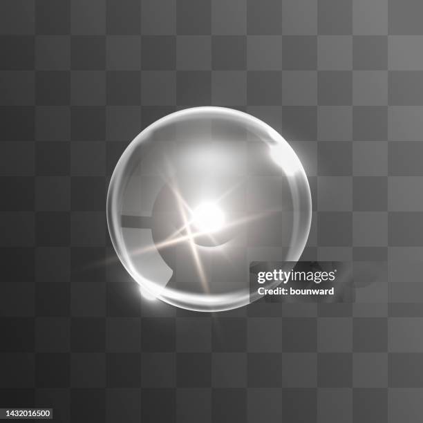bildbanksillustrationer, clip art samt tecknat material och ikoner med glass sphere on transparent background. - ljusreflex bildeffekt