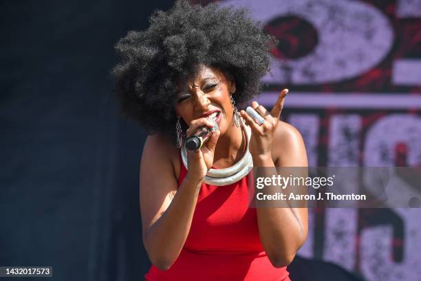 Mereba performs onstage during day 2 of the 2022 ONE Music Festival at Central Park on October 09, 2022 in Atlanta, Georgia.