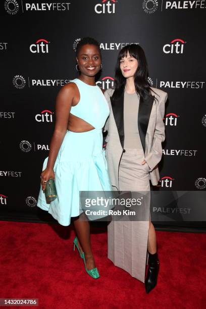 Denee Benton and Louisa Jacobson attend "The Gilded Age" during 2022 PaleyFest NY at Paley Museum on October 09, 2022 in New York City.