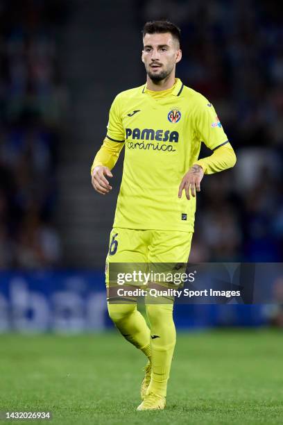 Alejandro Baena of Villarreal CF looks on during the LaLiga Santander match between Real Sociedad and Villarreal CF at Reale Arena on October 09,...