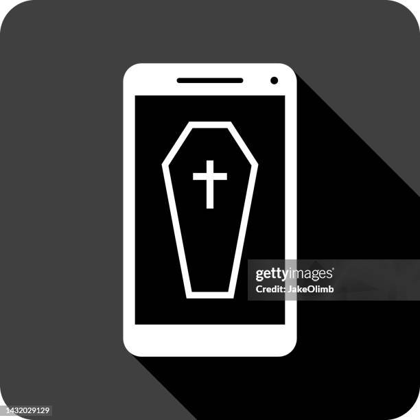 sarg smartphone icon silhouette 1 - dead body stock-grafiken, -clipart, -cartoons und -symbole