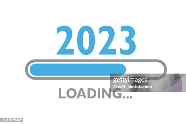 loading new year 2023 on white background - living will document stock illustrations