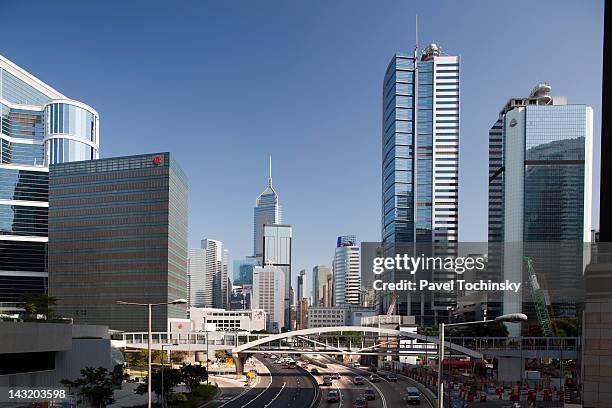 busy gloucester road, hong kong island - wan chai stock pictures, royalty-free photos & images