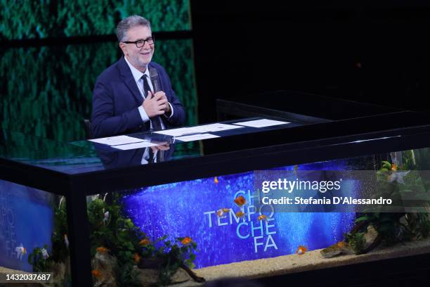 Fabio Fazio attends the "Che Tempo Che Fa" Tv Show at Rai Milan Studios on October 09, 2022 in Milan, Italy.