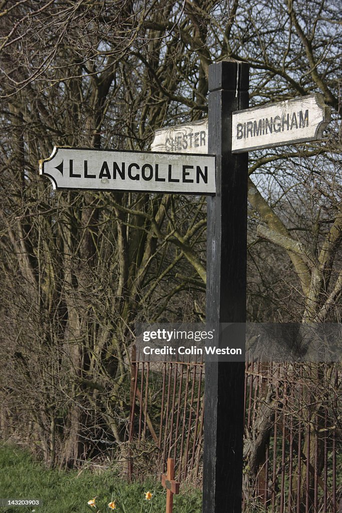 Direction Sign Hurleston Junction Cheshire HighRes Stock Photo Getty