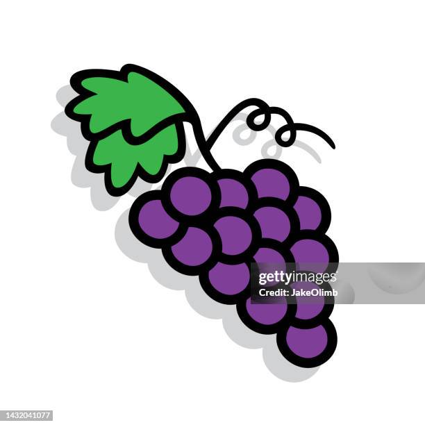 grapes doodle 7 - cartoon desserts stock illustrations