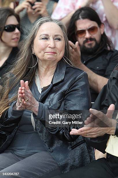 Musician Bobbie Nelson watches before the unveiling of brother Willie Nelson's statue at ACL Live on April 20, 2012 in Austin, Texas.