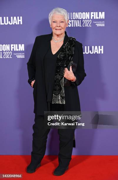 Dame Judi Dench attends the "Allelujah" European Premiere during the 66th BFI London Film Festival at Southbank Centre on October 09, 2022 in London,...