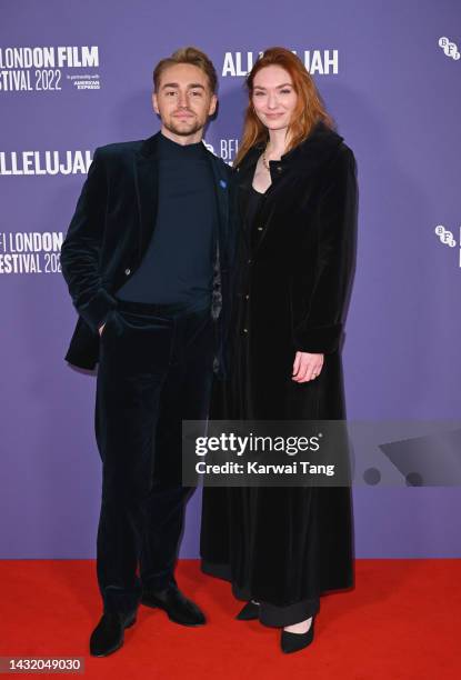 Ross Tomlinson and Eleanor Tomlinson attend the "Allelujah" European Premiere during the 66th BFI London Film Festival at Southbank Centre on October...